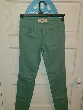 Rewind Teal Slim Straight Jeans